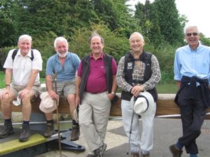 Some members take a break during the recent Thames Path Walk