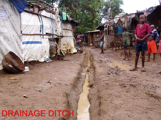 A drainage ditch