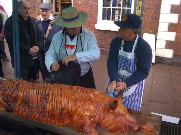 Two Chefs and a pig