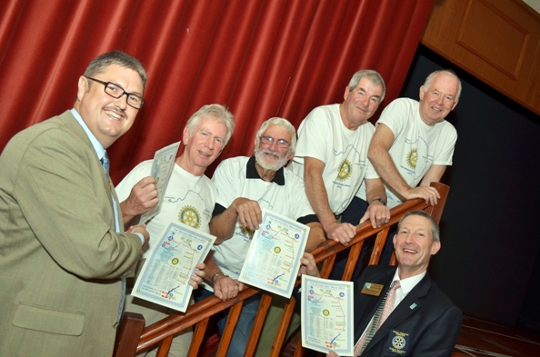 Walkers with their certificates presented by District Governor Steve Cartwright