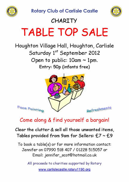 Table Top Sale. 1st September 2012, Houghton Village Hall