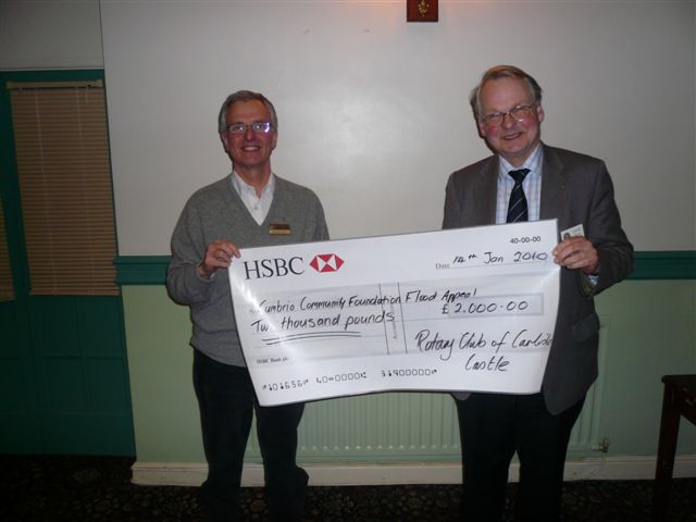 Our President Graham presenting the cheque