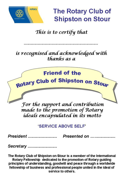 Rotary Club of Shipston on Stour, Friends of Rotary Rotary Club of Shipston on Stour, Friends of Rotary