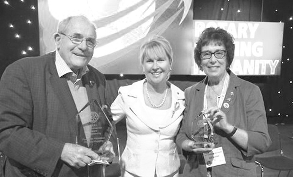 Rodney Huggins, Jennifer Jones  (RI Vice-President) and Gill Norton at the presentation