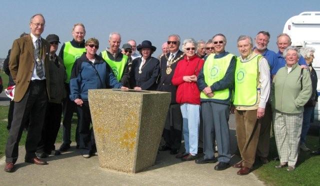 The Mayor with club members and their wives at the newly unveiled Orientation Plaque.