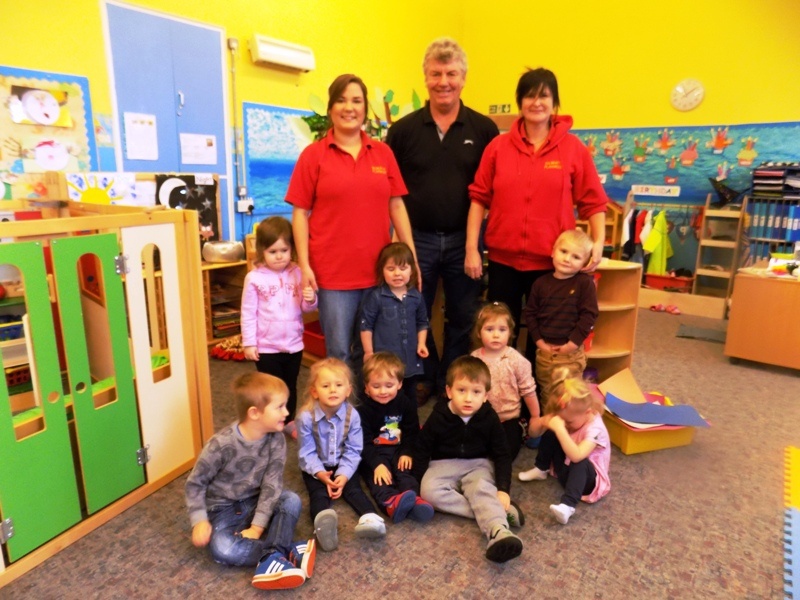 President Gordon visited the Playgroup and saw the new equipment in action