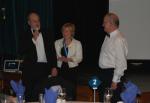 President Andrew Goodliffe paying tribute to the achievements of Past District Governor, Margaret Hutchinson
