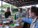 Dining Alfresco on arrival in Funchal at Rotarian Keith's house.
