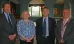 Mike Lang outgoing president with new members Sian and Alan Franklin and President David Ellis