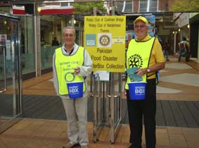 Niall Blair and Derek Smith collect in maidenhead town centre