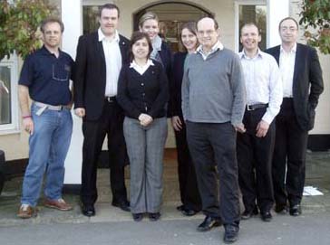 The team of six climbers and two drivers