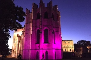 Canterbury Cathedral turns purple