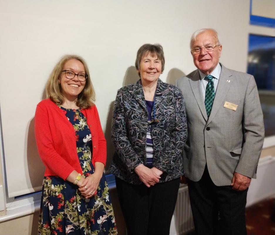 (R-L) Fran Clint and Paula Riley of Friends of Rye Hospital and Dave Miles, Senlac RC, car show organiser