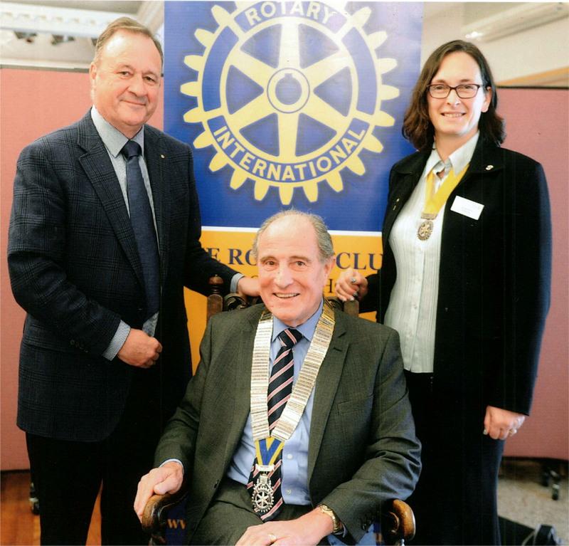 Chris Holmes hands over the Club Presidency to John Box. Liz Harris becomes President Elect.