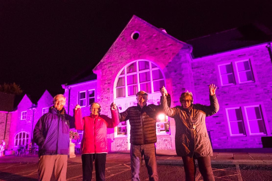 PURPLE FOR POLIO - Members in front of Tennant's Auction House