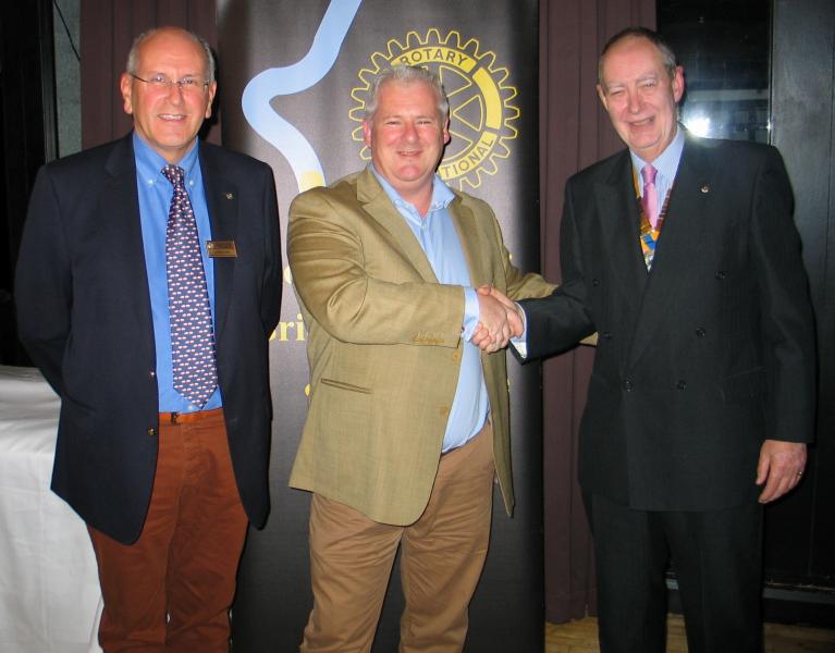  l-r speakers host Lawrie Orr, Sean Adams and President Peter Farr.