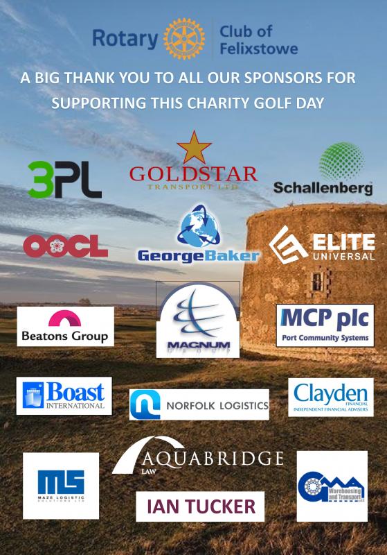 Thanks to all the sponsors of our charity golf day