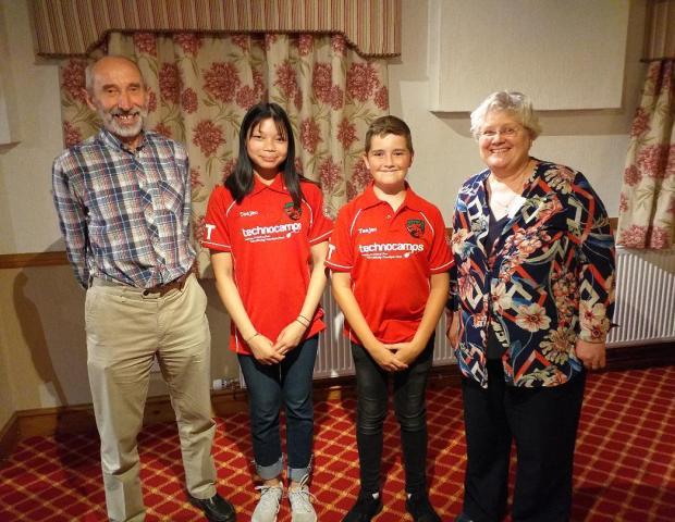 President Hywel with  presenters Thia and Jac and speaker finder Ann