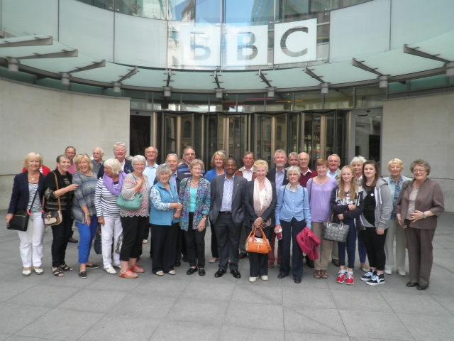 BBC tour and barbeque 30 July 2015 - Members, partners and friends outside the BBC