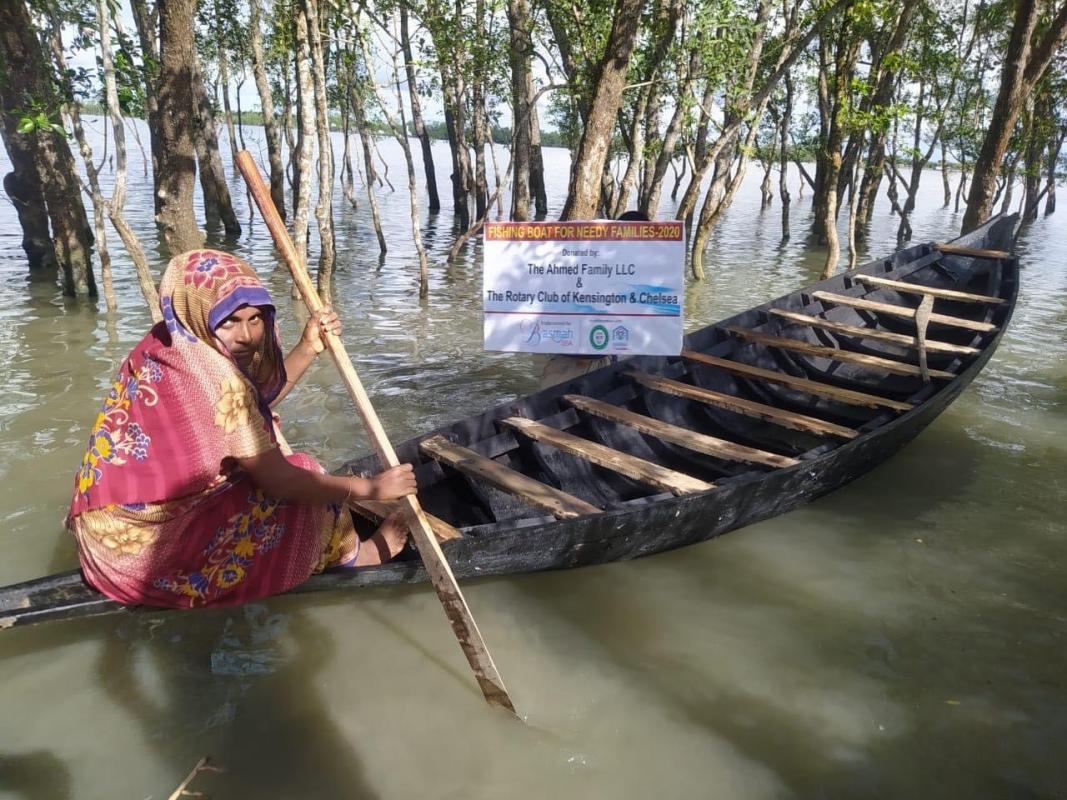 Providing funds for fishing boats in Bangladesh.