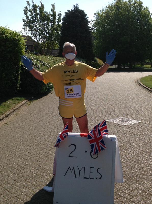 Myles runs the 2.6 miles Sunday 26th April 2020 - 