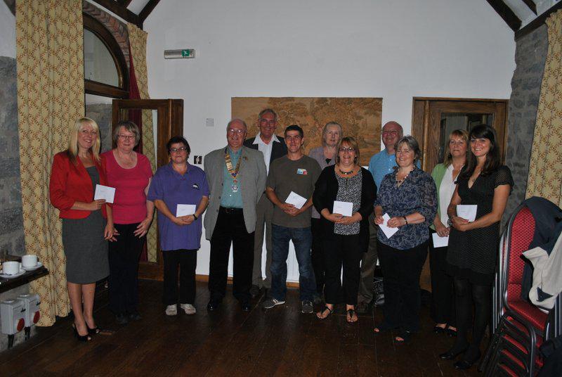 Here you can see the representatives of 9 of the 16 charities outlined below. Also in the picture are club members Paul Barrett and Kim Smith.