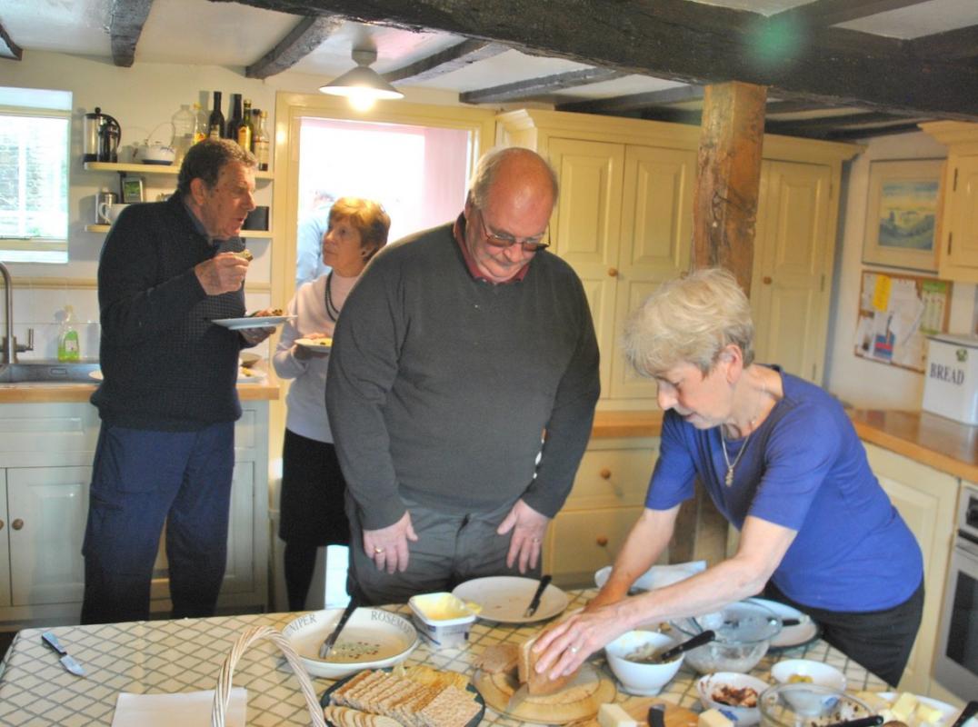 Frugal lunch at Rotarian Clive's home - 