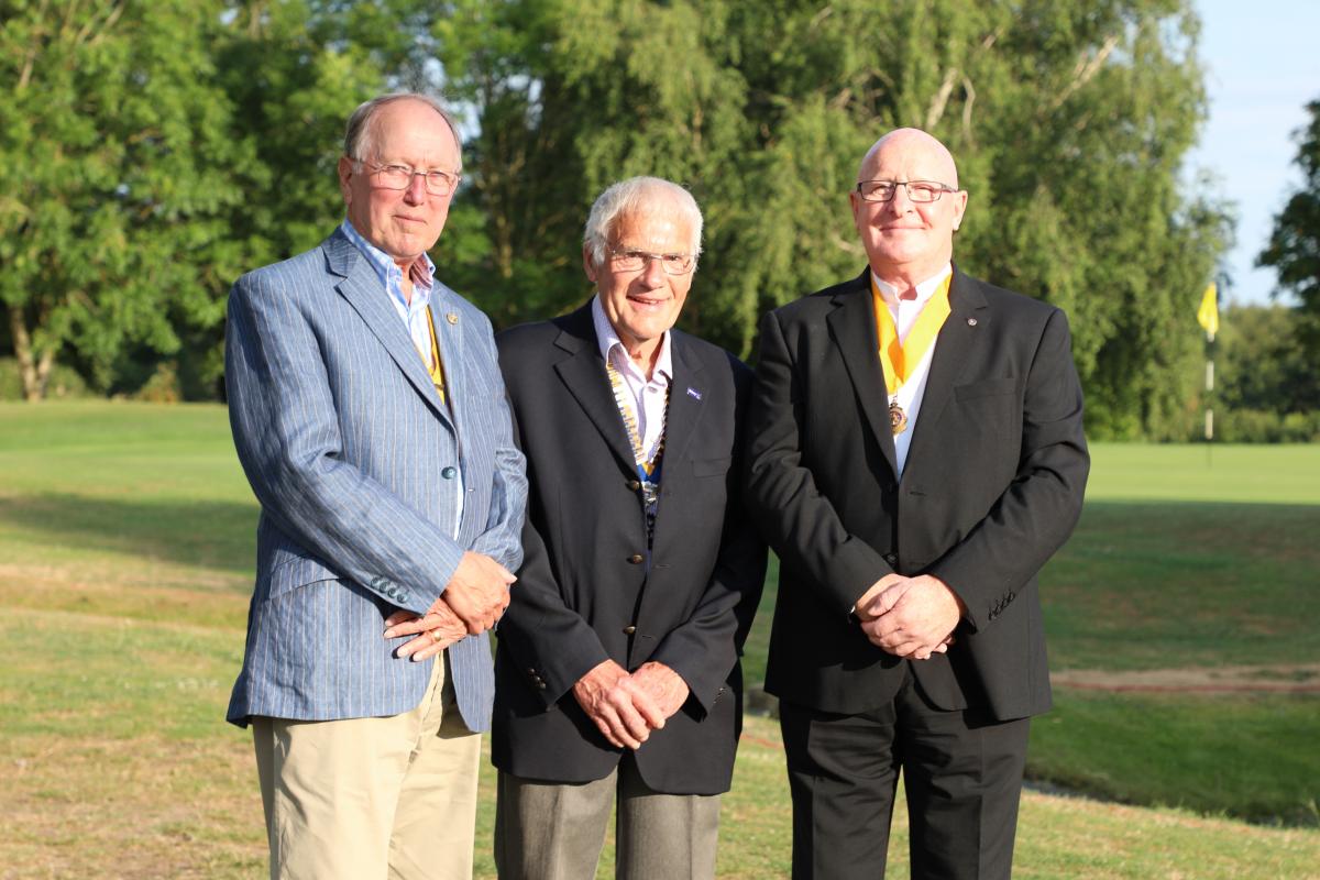2019 Club Leaders - Left to right. Malcolm Fearn (President Elect). Ron Mobbs (President), Cliff Swift (Vice President).