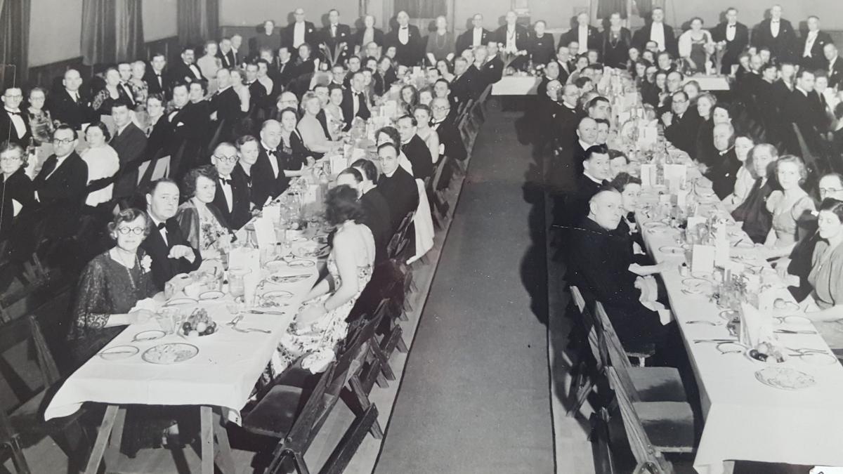 First Rotary Club of Dunmow meeting, held in Foakes Hall circa 1948,