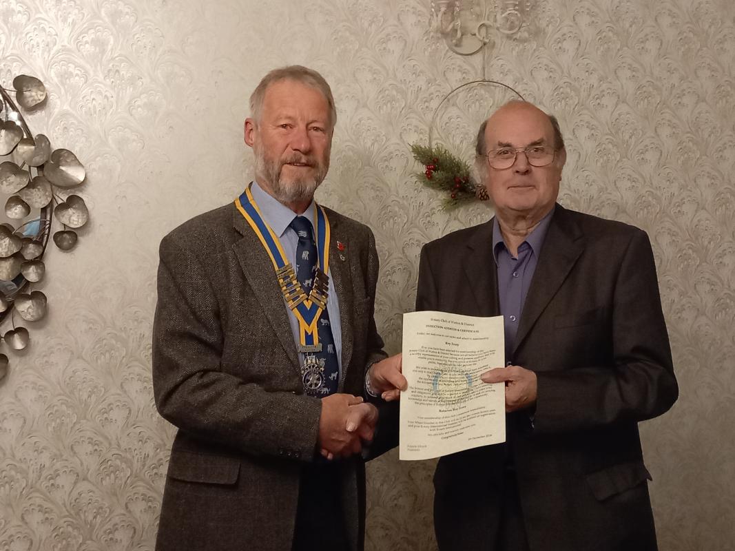 President Francis Ulrych welcomes new member Roy Ivory