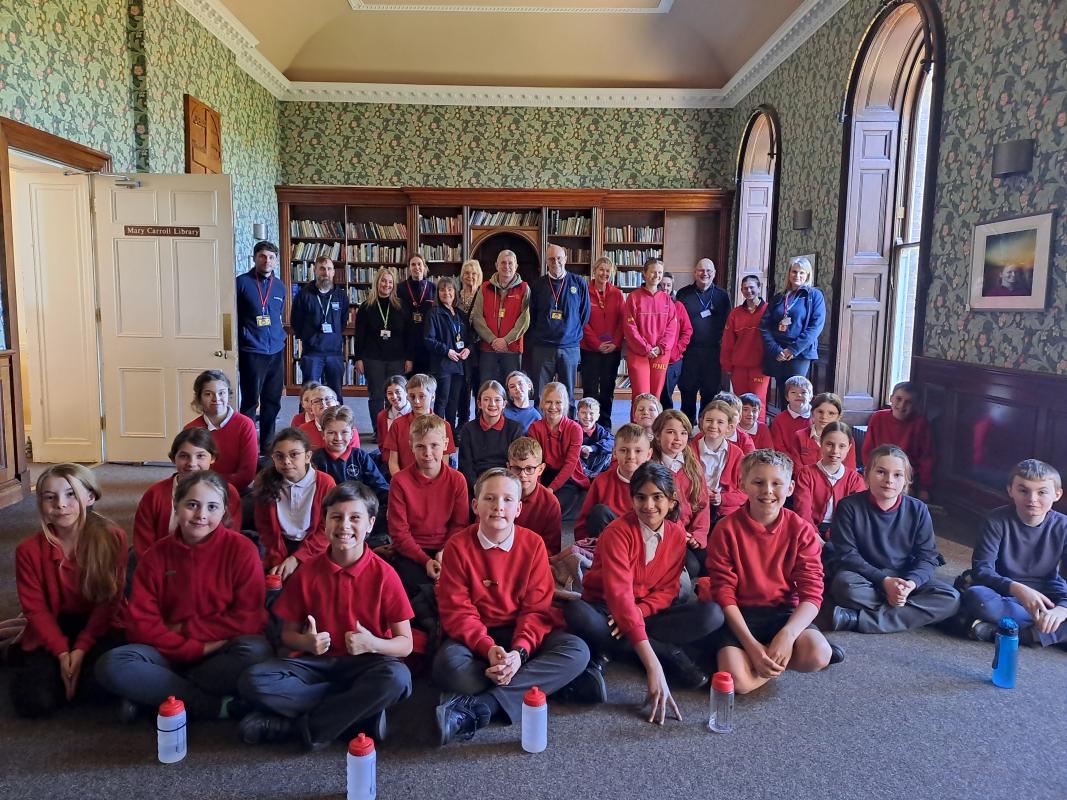 Watton Rotarians with Crucial Crew partners and children from local schools