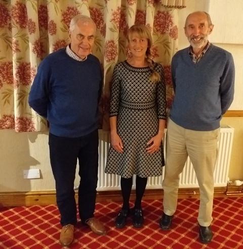 Speaker finder Peter with Dr Julie Reagan and President Hywel 