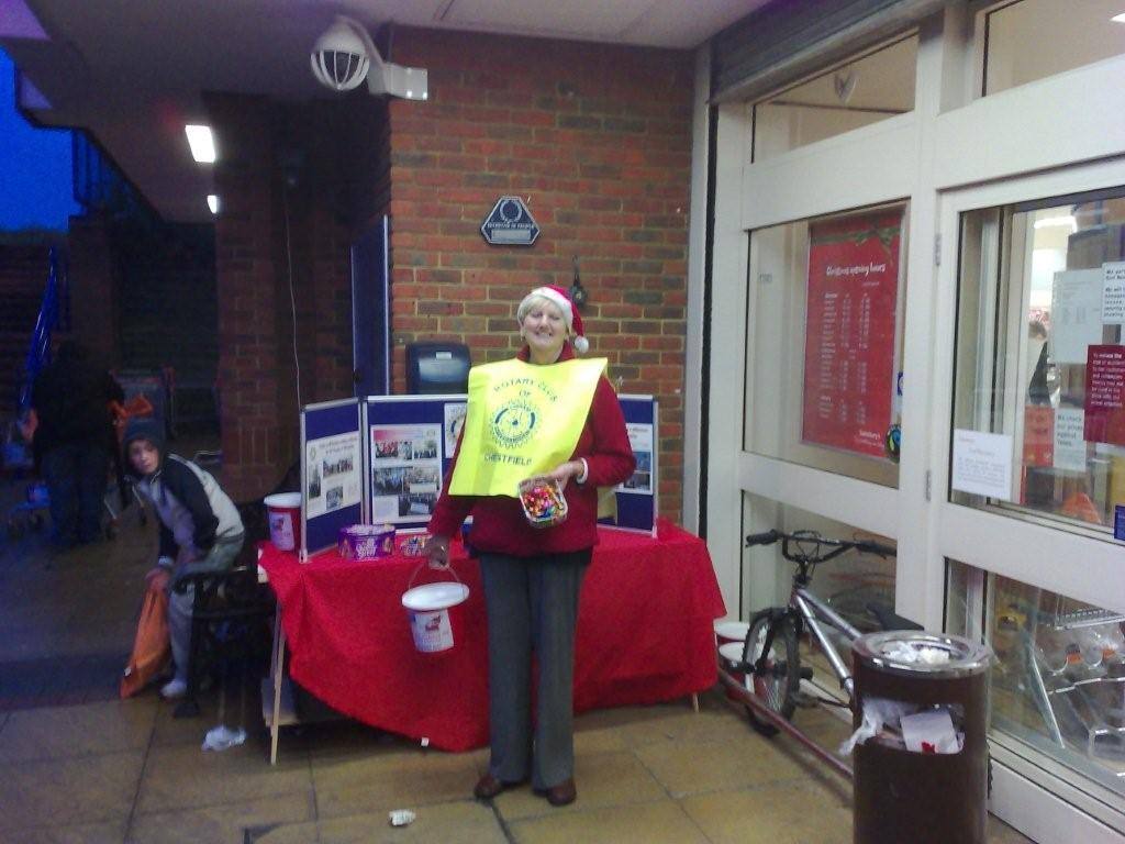 Miscellaneous - Christine Cady collecting for charity at Christmas outside Sainsburys in Chestfield
