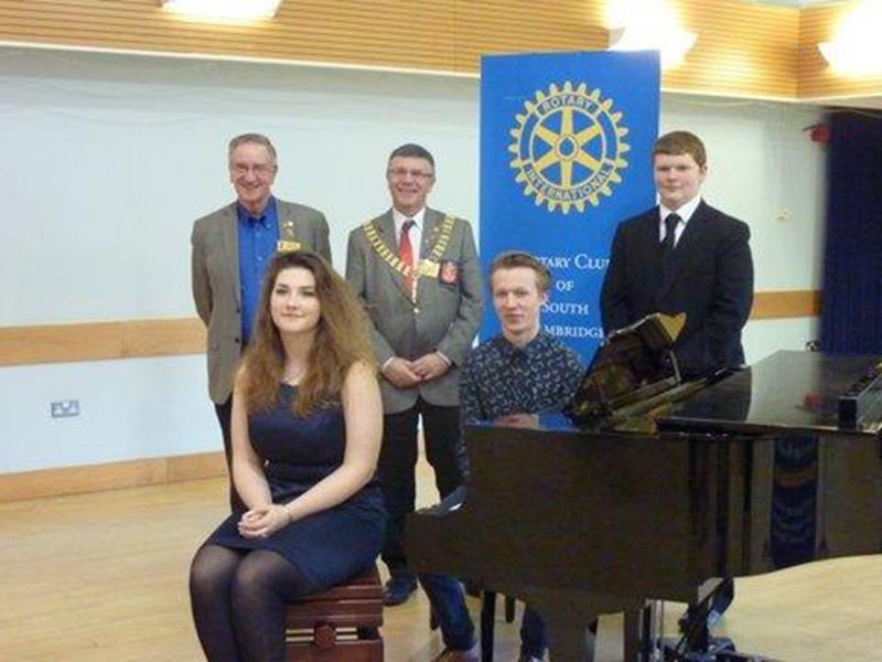 Young Musician Regional Competition, St. Faith's College Cambridge - District 1240 entrants Fleur, Paul and Stephen