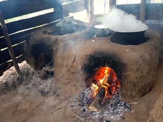 Clay stove at Biwanga Primary School, Uganda.