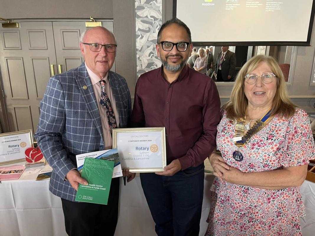 Dr Asif Sang our First Corporate member to join Lytham Rotary 2024