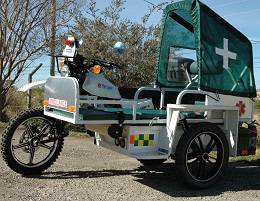 An ERanger motorbike ambulance