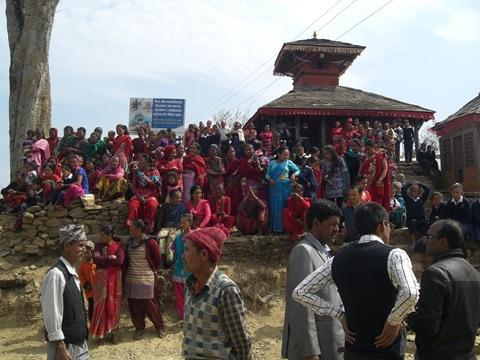 The photograph shows the community supported through the Rotary Club of Gorkha with funds raised by Rotarians