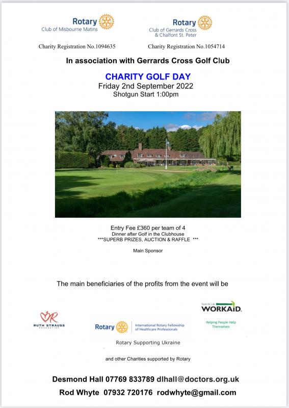 CHARITY GOLF DAY   -  2nd September 2022 - 