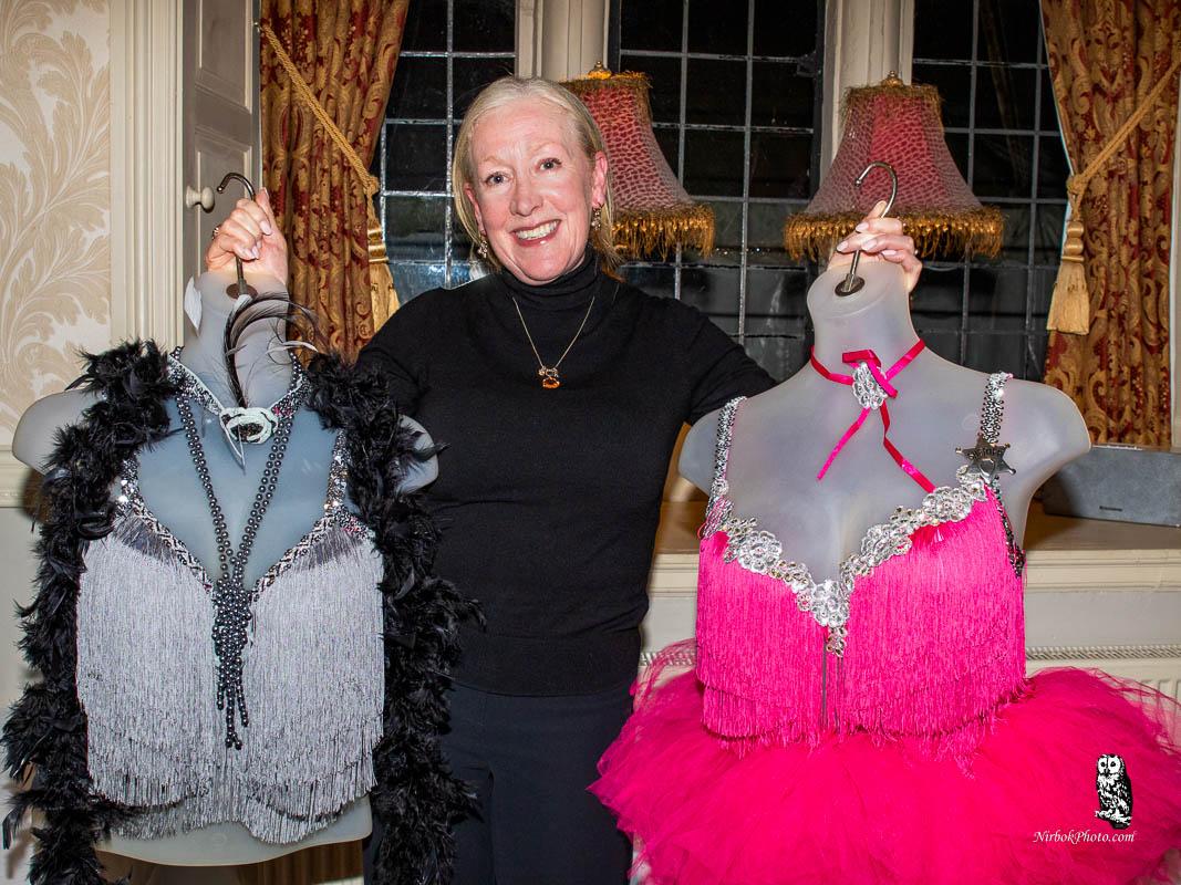 Sara, with two of her creations