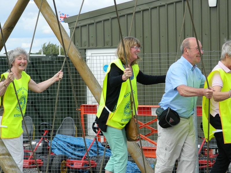 Chernobyl Children Visit - Pamela Baker, Christine Chandler, John Cundall and Liz Smith having fun at Creepy Crawlies.  As were the Chernobyl Children, no doubt !