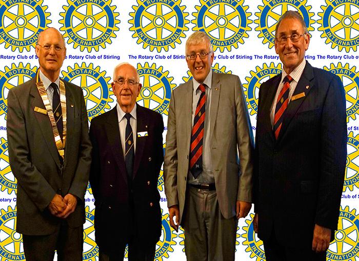 President Crawford Gordon, Alex Galloway, visitor Ian Ross, V.P. Martin Ross