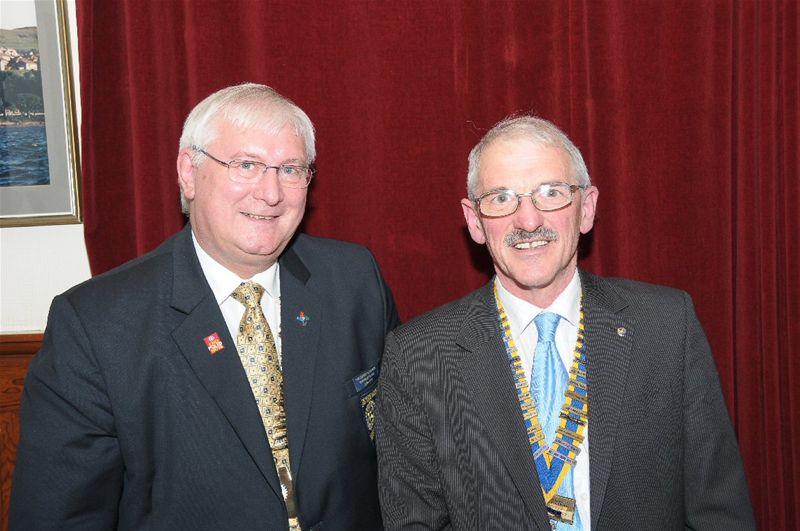 District Governor Andy Slater visits the Club - District Governor Andy Slater with President Donald Crawford
