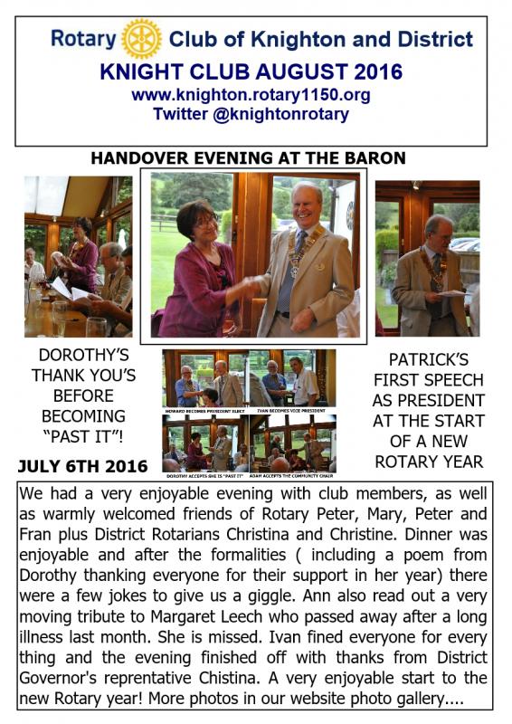 Knight Club August 2016 - Knight Club August 2016 front page