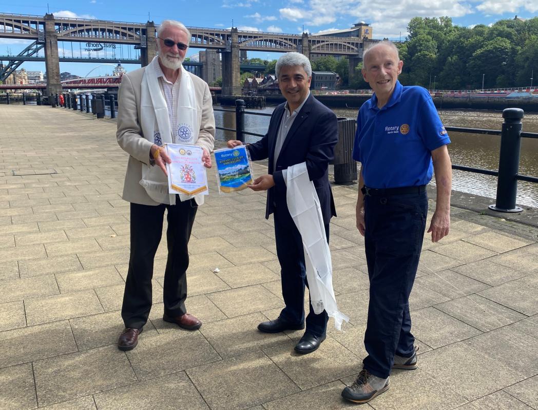 Chris Baylis and Peter Firth with Jit Pradhan from the Rotary Club of Darjeeling
