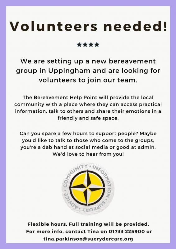 Bereavement Help Point Project - Recruiting poster
