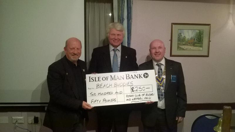 Rotary Club of Rushen & Western Mann donates Â£250 to Beaches Buddies charity - 8 March 2016