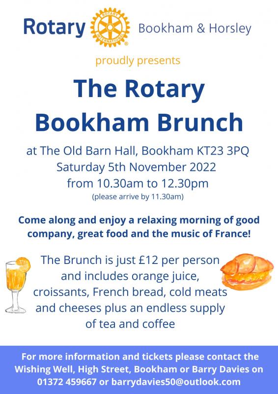 Flier for the Rotary Bookham Brunch