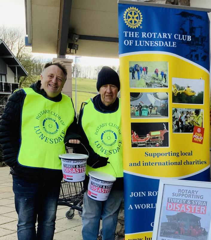 President Dave and PP Duncan Collect for Turkey/Syria Earthquake Disaster