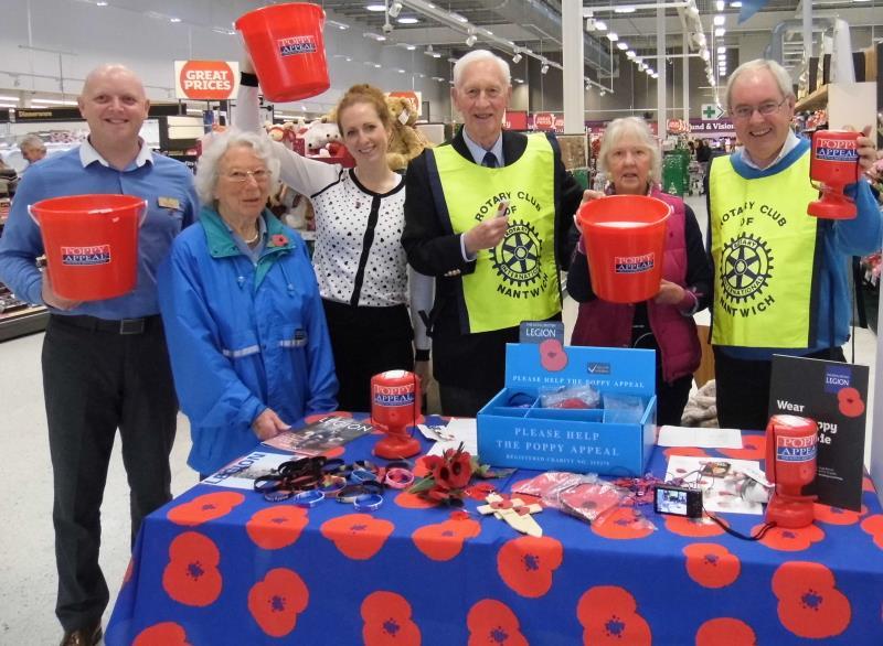 Nantwich Rotary Collecting for British Legion at Sainsbury's